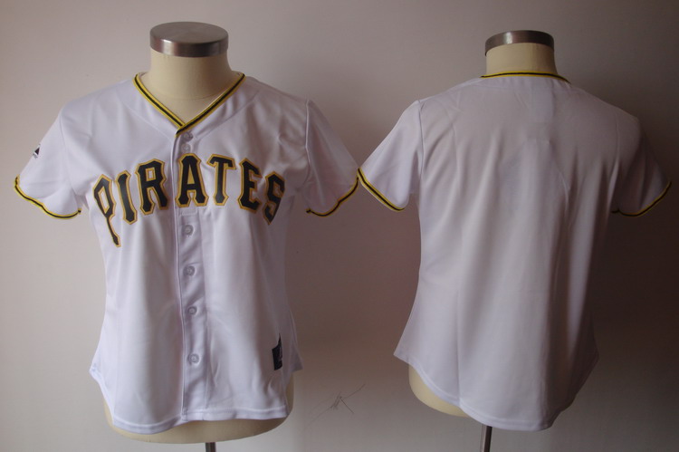 Pirates Blank White Women's Fashion Stitched MLB Jersey - Click Image to Close